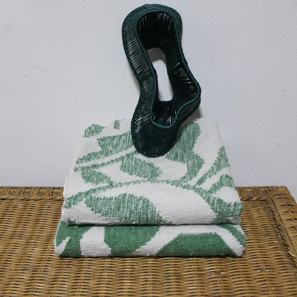 Williams Sonoma Green Botanical Pillow Covers – Set of 2 (approx. 20